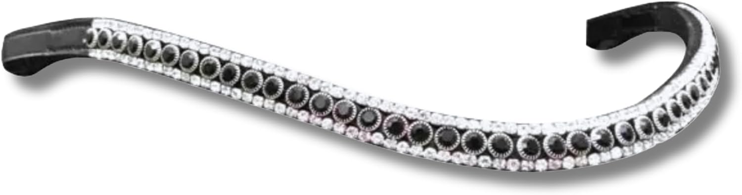 Leather English Bridle Soft Padded Browband Crystals for Horse Bridles Sparkly Bling Diamond Decorated Bling Dressage M14
