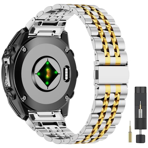ZPJPPLX 22mm ���^���E�H�b�`�o���h Fenix 8 AMOLED 47mm E 7 6 Pro 5 Plus�p�A�X�e�����X�X�`�[���N�C�b�N�t�B�b�g�X�g���b�v quatix 6 7 8 epix Pro 47mm/Approach S62 S70