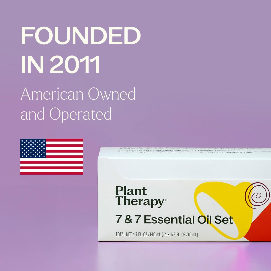 Plant Therapy 7 & 7 Essential Oils Set 7 Single Oils: Lavender, Peppermint & More, 7 Synergy Blends 100% Pure, Undiluted, Natural Aromatherapy, Therapeutic Grade 10 mL (1/3 oz)