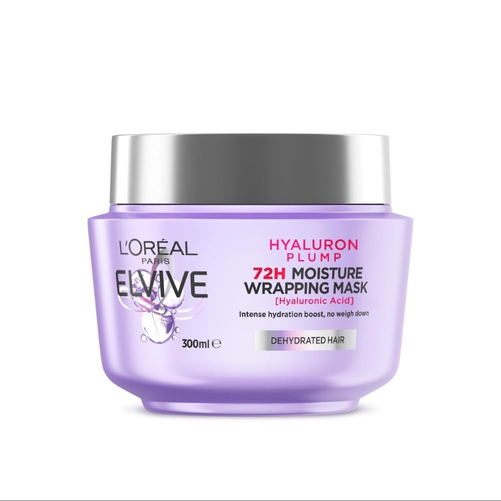 L'Oréal Paris, Hair Mask, Moisturising & Plumping, Elvive Hyaluron Plump Moisture Mask, 300ml