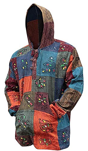 Chemise hippie grand-père ample et confortable à capuche - 5