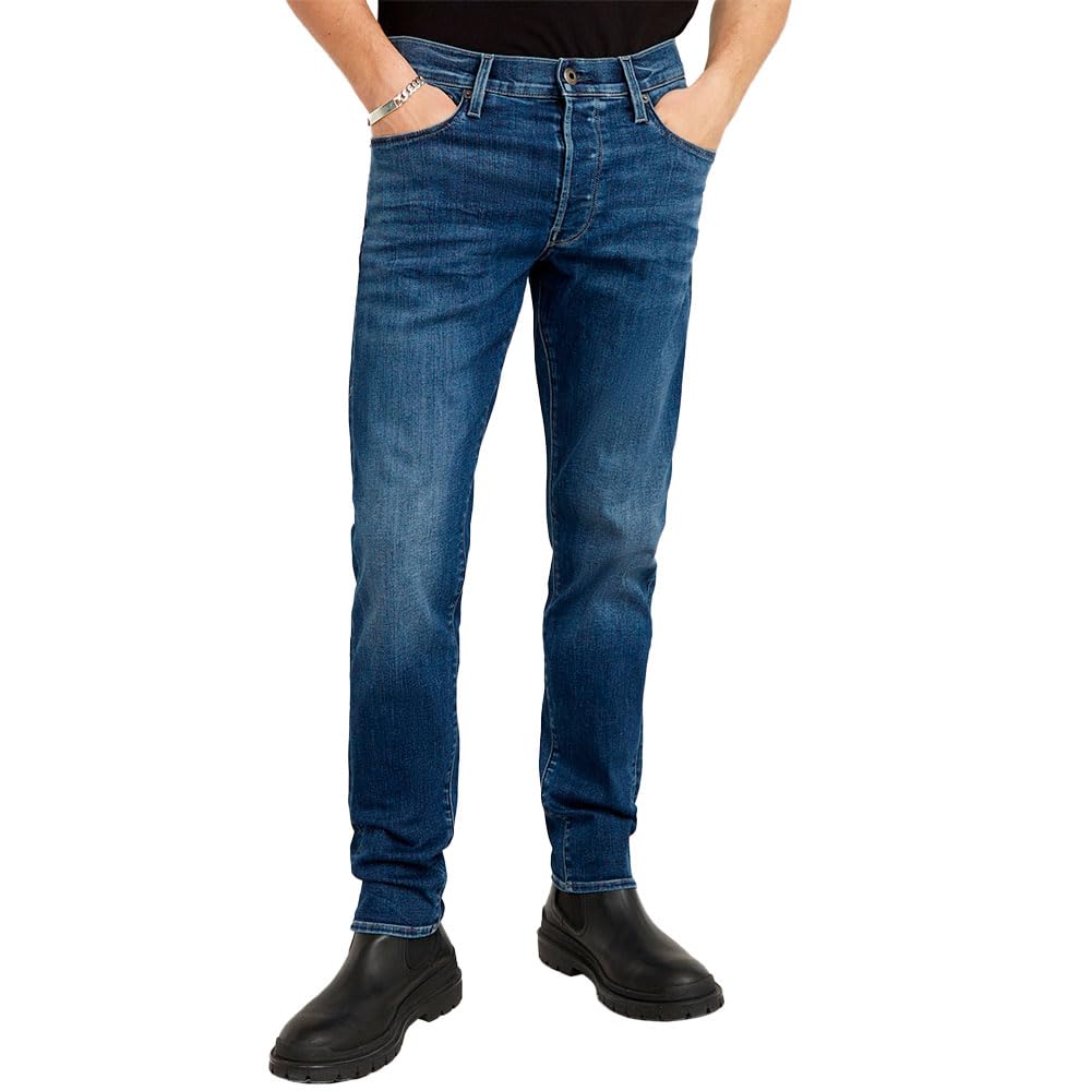 G-STAR 3301 Slim Jeans, Jeans Uomo, Blu (Medium Aged D25742-8968-071), 33W / 34L-image