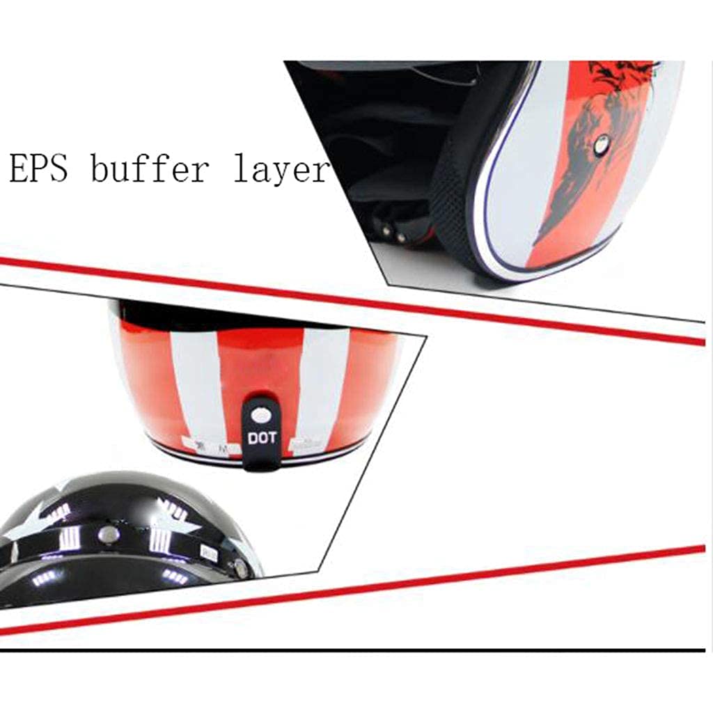 Kask motocyklowy z certyfikatem ECE, kask motocyklowy Cruiser Chopper Open Face Retro kask Motocross Half Helmet