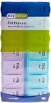 Ezy Dose Hebdomadaire7-Day) AM/PM Organisateur de pilules, grand cas, bleu/purple & Supplément planificateur de médecine, lys pop-up, 2 Honoraires par jour Compact Pill Holder, Amies des voyages, BPA-Free