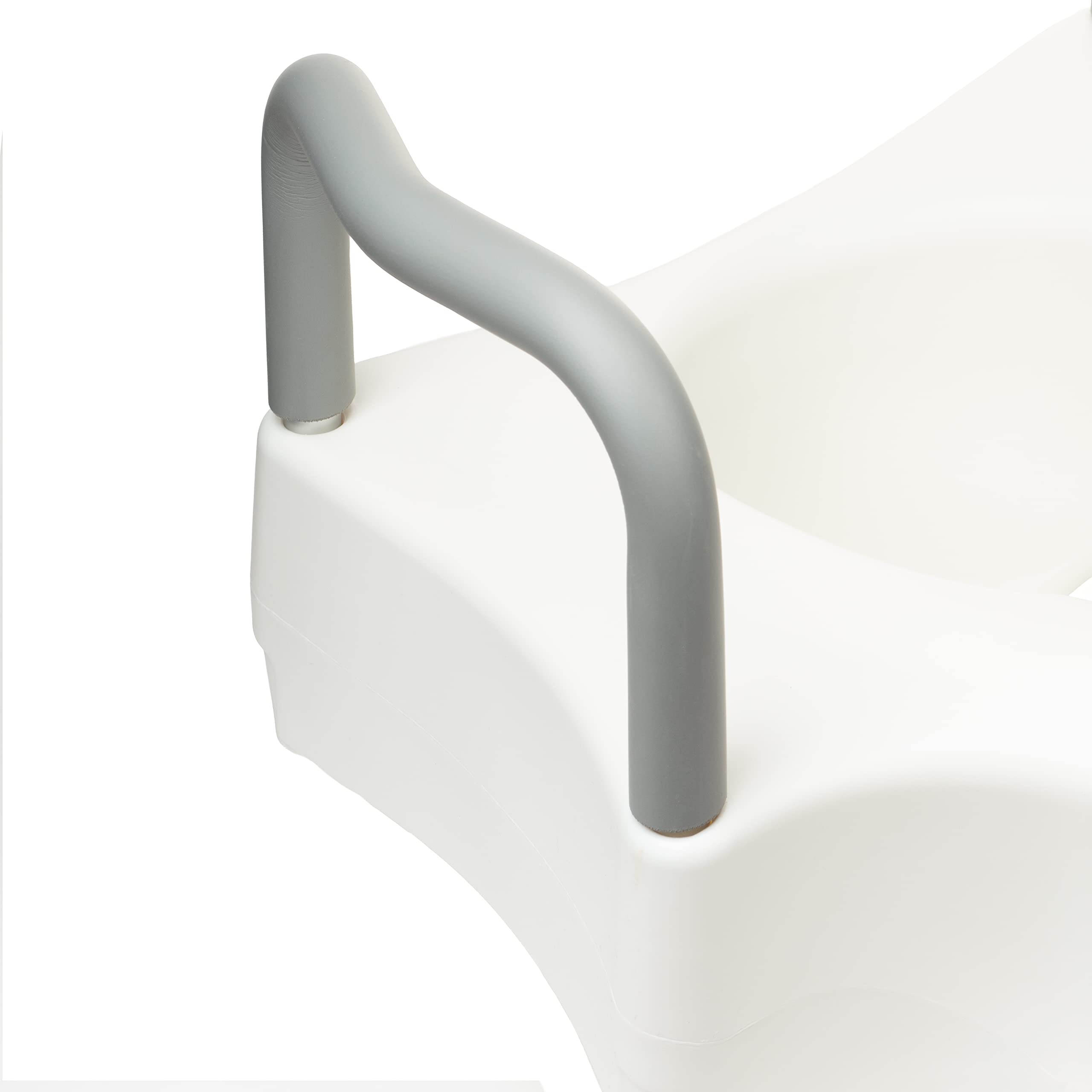 Rialzo WC Anatomico con Braccioli per Anziani e Disabili, Bianco | facilita sedersi e alzarsi dal water, anatomico con braccioli, fissaggio stabile regolabile, portata 100 kg