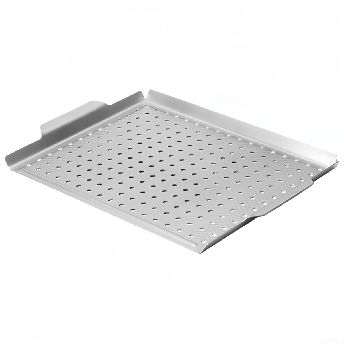 Cestello antiaderente rettangolare per barbecue, per grigliare verdure, carne, pesce, in acciaio al carbonio, 40 x 26 cm