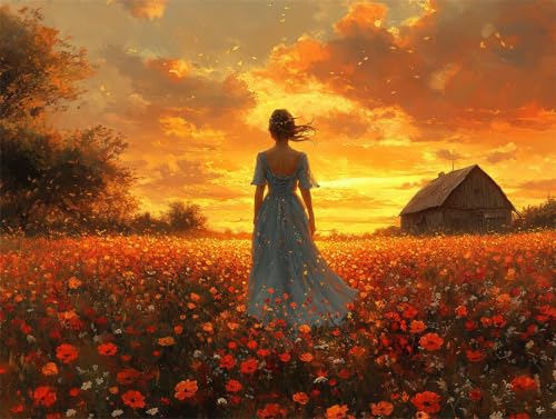 Pintar por numeros adultos y niños de pintura acrilica con lienzo de atardecer 100x150cm q-650