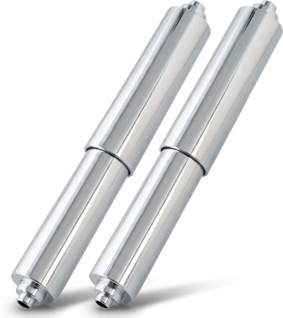 Universal 2 Pack Chrome Toilet Paper Holder Spring Loaded Replacement Rod