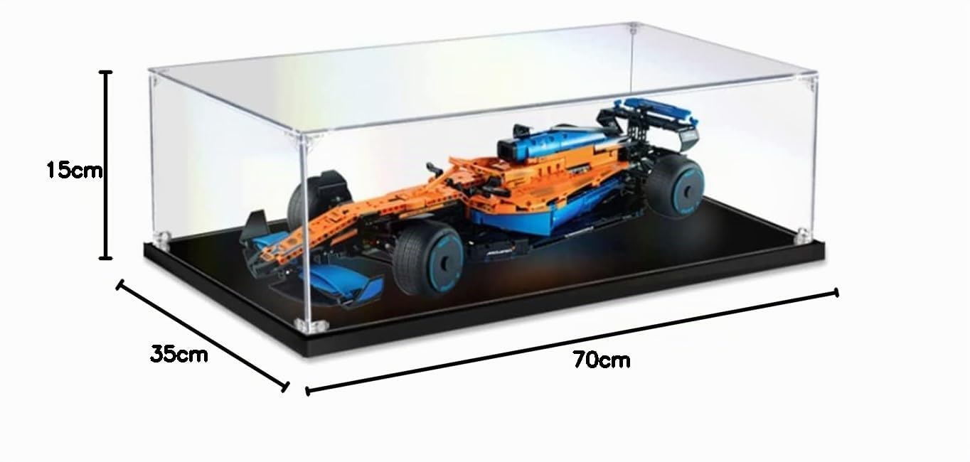 Havefun Acryl Vitrine Kompatibel Mit Lego 42141 Mclaren Formel 1 Rennwagen, Schaukasten Showcase Staubdichte Display Case für Lego 42141 - Nicht Enthalten Modellbausatz
