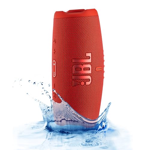 Image of JBL Charge 5 Wireless Bluetooth Speaker (Red) | Rugged IP67 Waterproof Outdoor Audio with Deep Bass & 20H Playtime | Includes Protective Travel Case for Beach, Hiking, Camping, and More