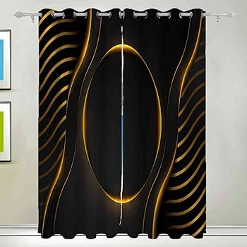 Amazon｜MOFIDOSA 遮光カーテン 2枚組,黒と金の豪華な背景 防寒 断熱