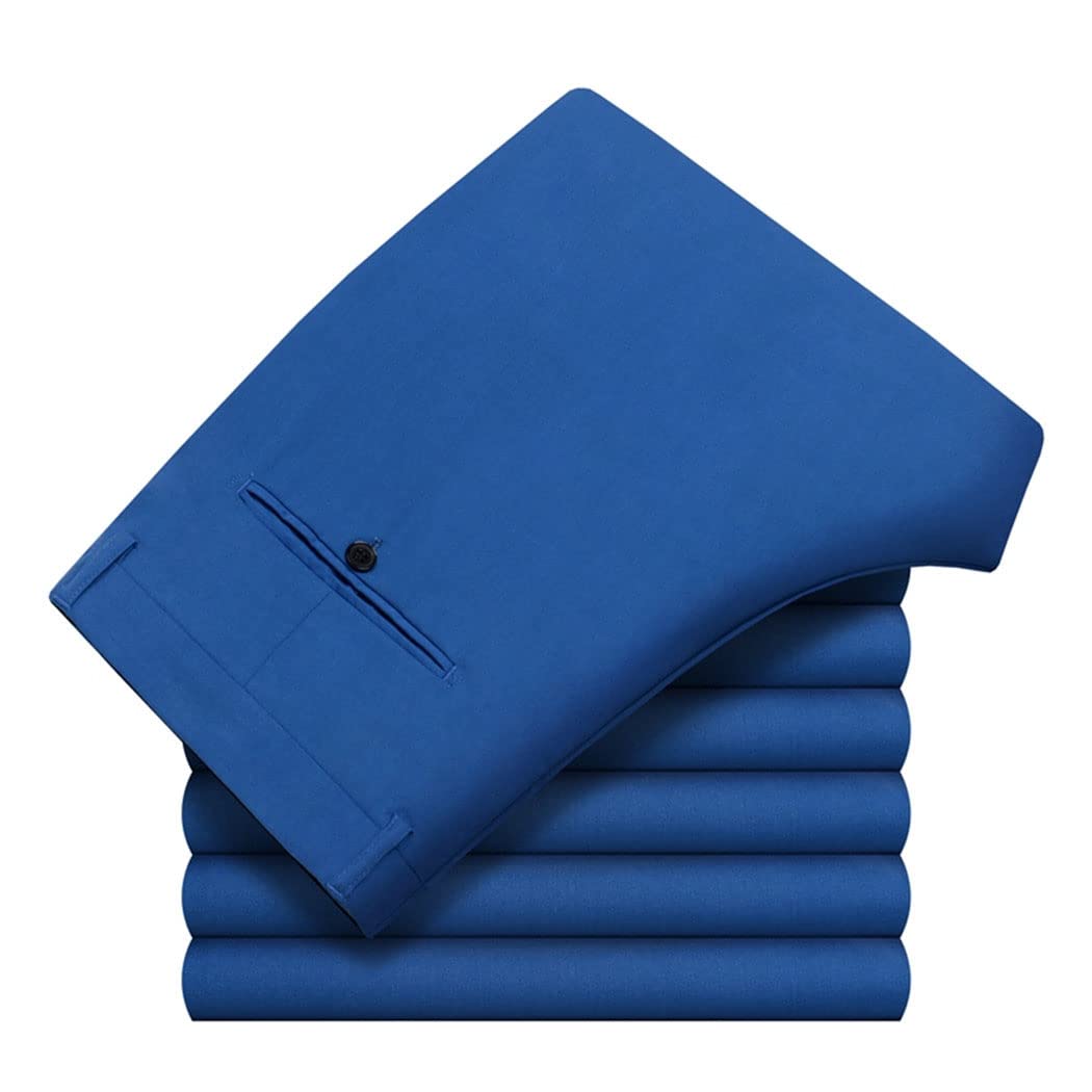 Primavera Leggero Allentato Dritto Pantaloni Estate Business Casual Pantaloni Da Lavoro Da Uomo Sottile, Blu reale, XL