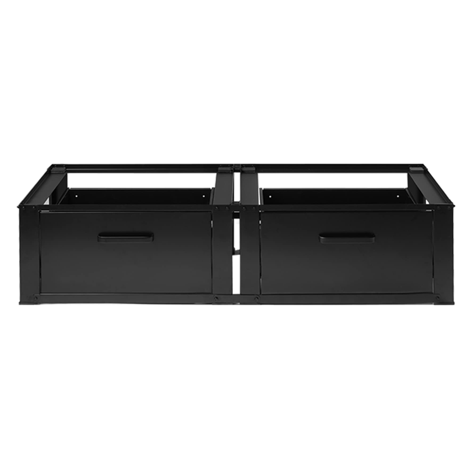 Vonia Lavadora Elevador con 2 Cajones - Base para Lavadora 127 x 54 x 31 cm hasta 200 kg - Pedestal para Lavadora Acero Aluminio Negro