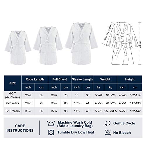 Sioro Terry Cloth Cover-Ups For Kids Cotton Cover-Up For Girls Boys Hooded Warm Cover-Up Long Soft Towel Wrap Christmas Cover-Ups Falcon Grey 4-5T #TOP5