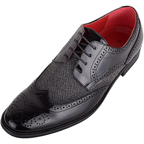 Zapatos formales de hombre para el trabajo y la escuela en piel sintética y tweed