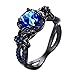 Bamos Jewelry Womens Blue Sapphire Black Gold Diamonds Ring Promise Wedding Engagement Gift Womens Rings Size 7