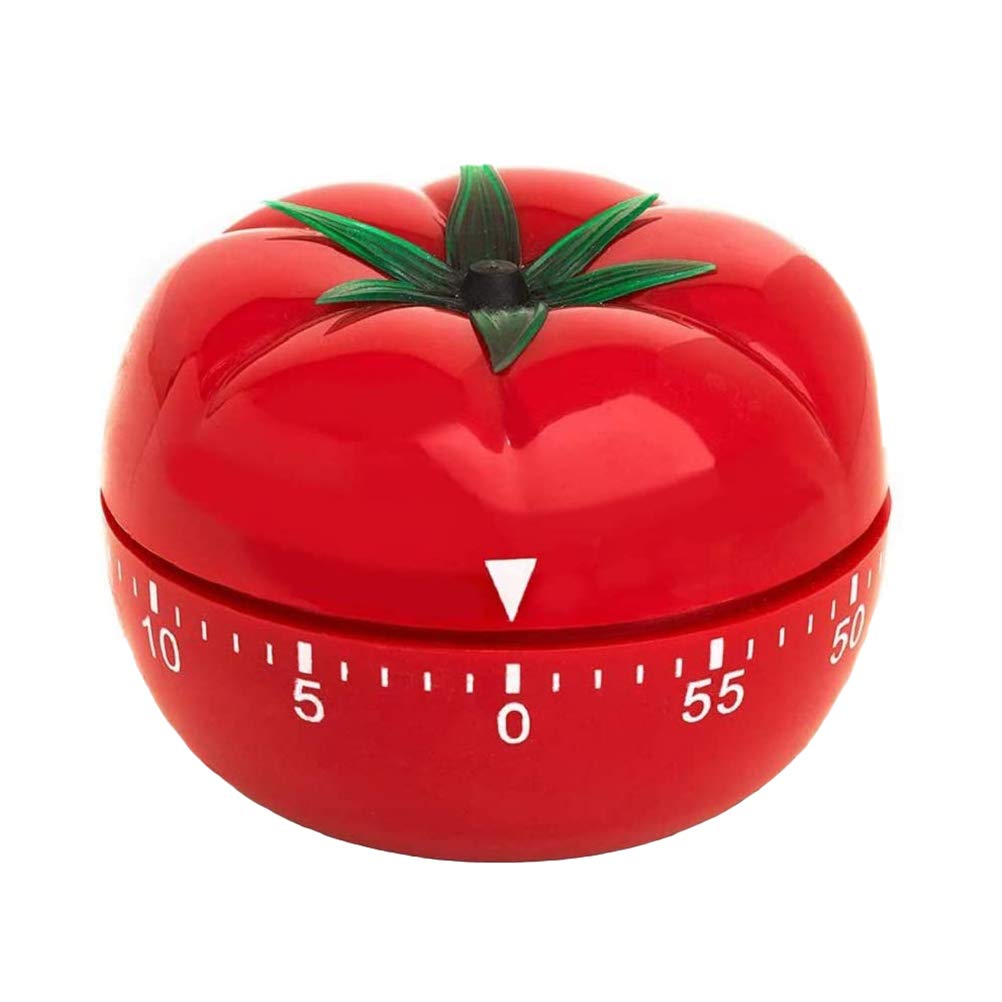 Kitchen Timer, Hosuho 6.3 * 4.5 cm Tomato Shape 60 Minutes Mechanical Countdown Alarm Clock, Red Multi-purpose Timer for Cooking Baking Learning Meeting