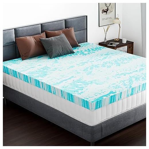 DUMOS Mattress Topper 3-Inch Gel Memory Foam Mattress Topper Twin XL, Soft Mattress Pads for Sleeper Sofa, RV, Camper, CertiPUR-US CertifiedBlue