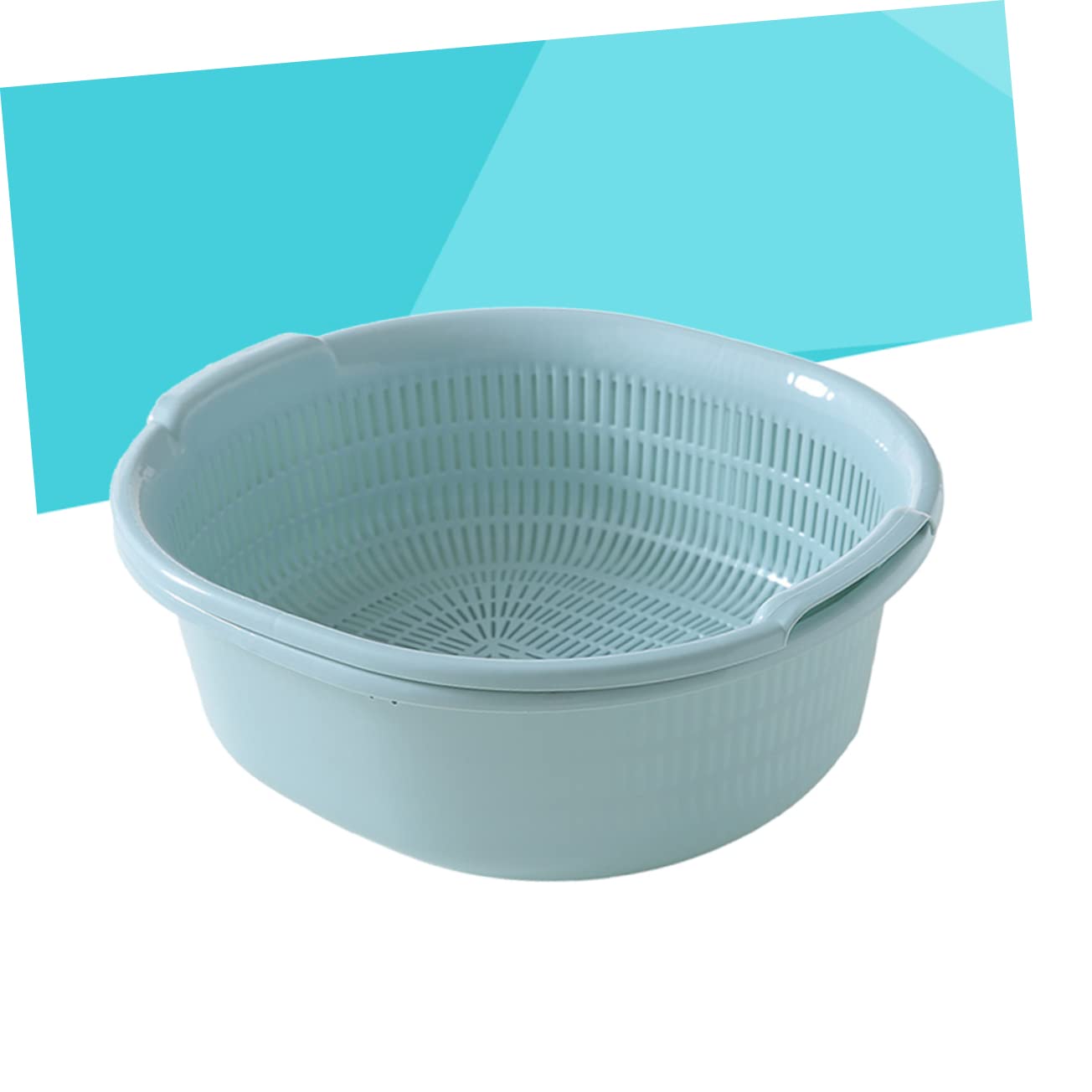 Colino Doppio Impilabile in Plastica Blu per Frutta e Verdura