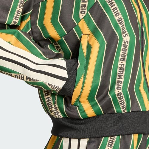 adidas Women's Haut de survêtement x FARM Tiro, Black/Amazon Green/Preloved Yellow, XL