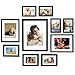 Price comparison product image 10 Pcs Photo Frames Set for Wall or Tabletop, Multiple Size Black Picture Frame with Mat, Wood Gallery Frame Set, One 11x14 in, Two 10x8 in, Three 5x7 in, Four 4x6 in