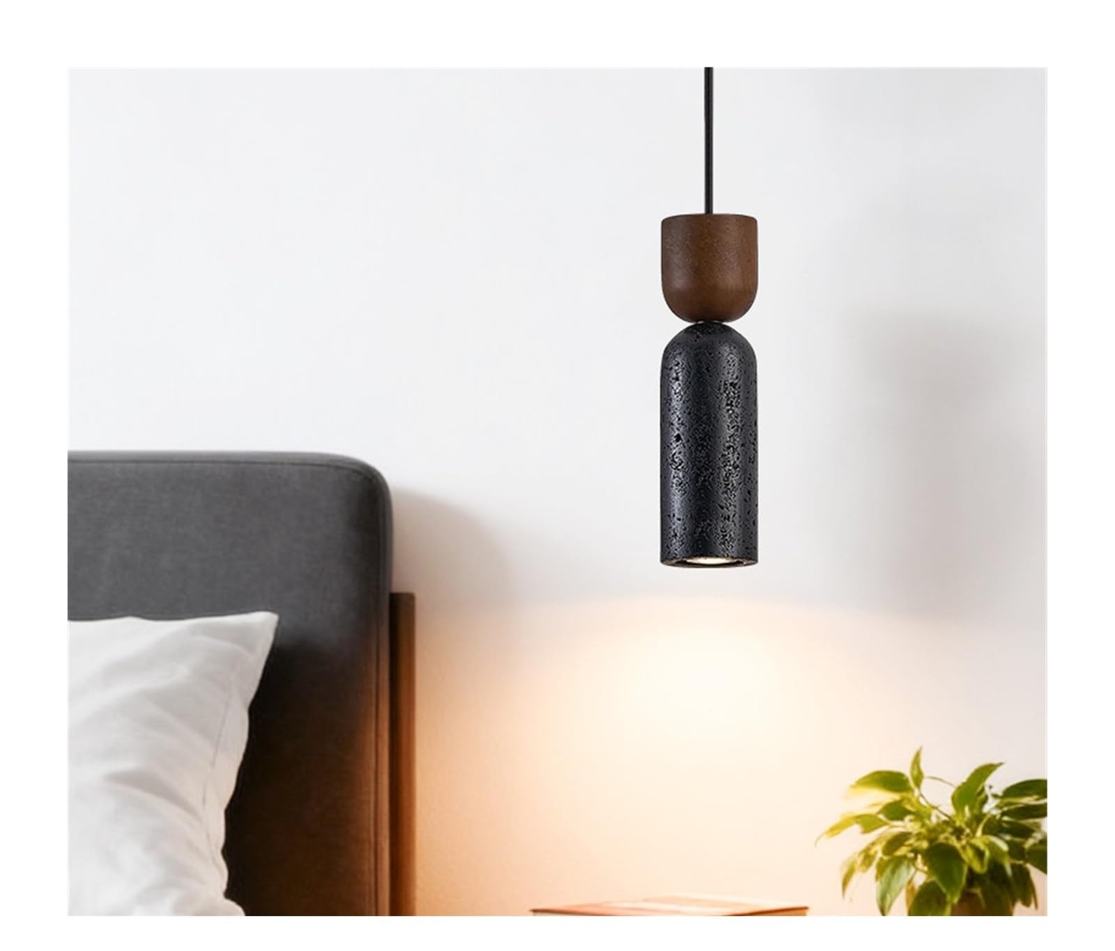 Iluminación interior sin reflejos: lámpara colgante LED de travertino