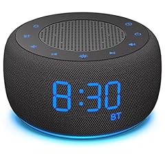 BUFFBEE Bluetooth Speaker Alarm Clock with FM Radio High Fidelity Sound, Full Range Dimmer, Plugged