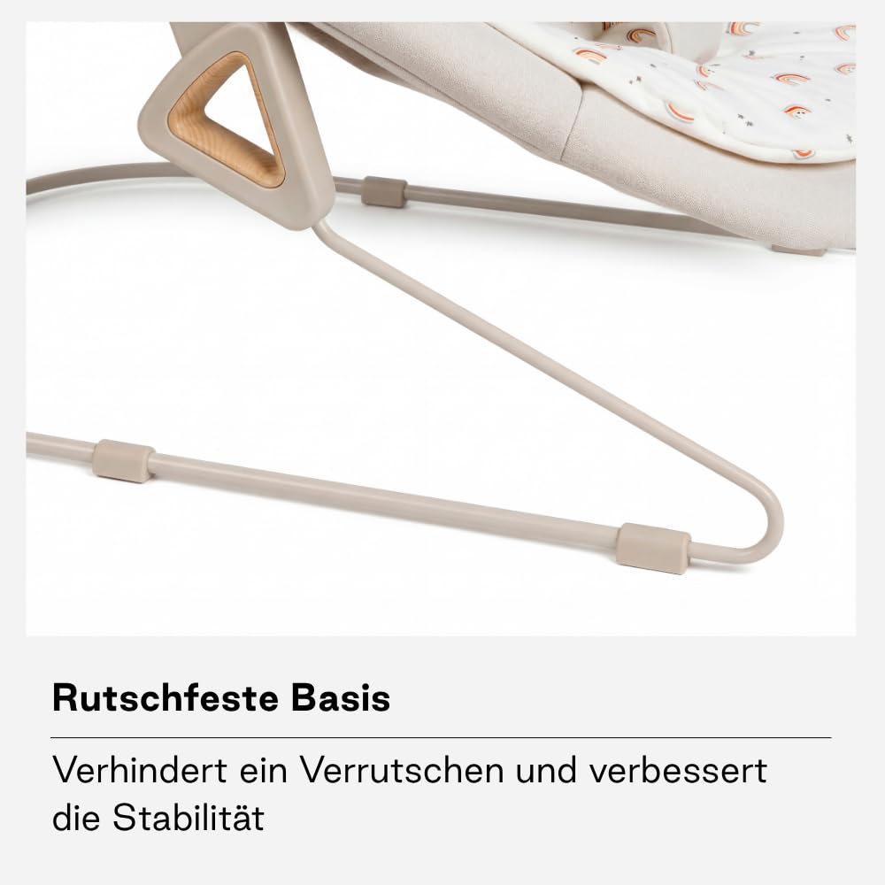 Jané Light, Babywippe ab Geburt, Ultraleichte Babywippe mit natürlicher Wippbewegung, Spielbogen und Neugeboreneneinsatz, Abnehmbarer und Waschbarer Bezug, Beige