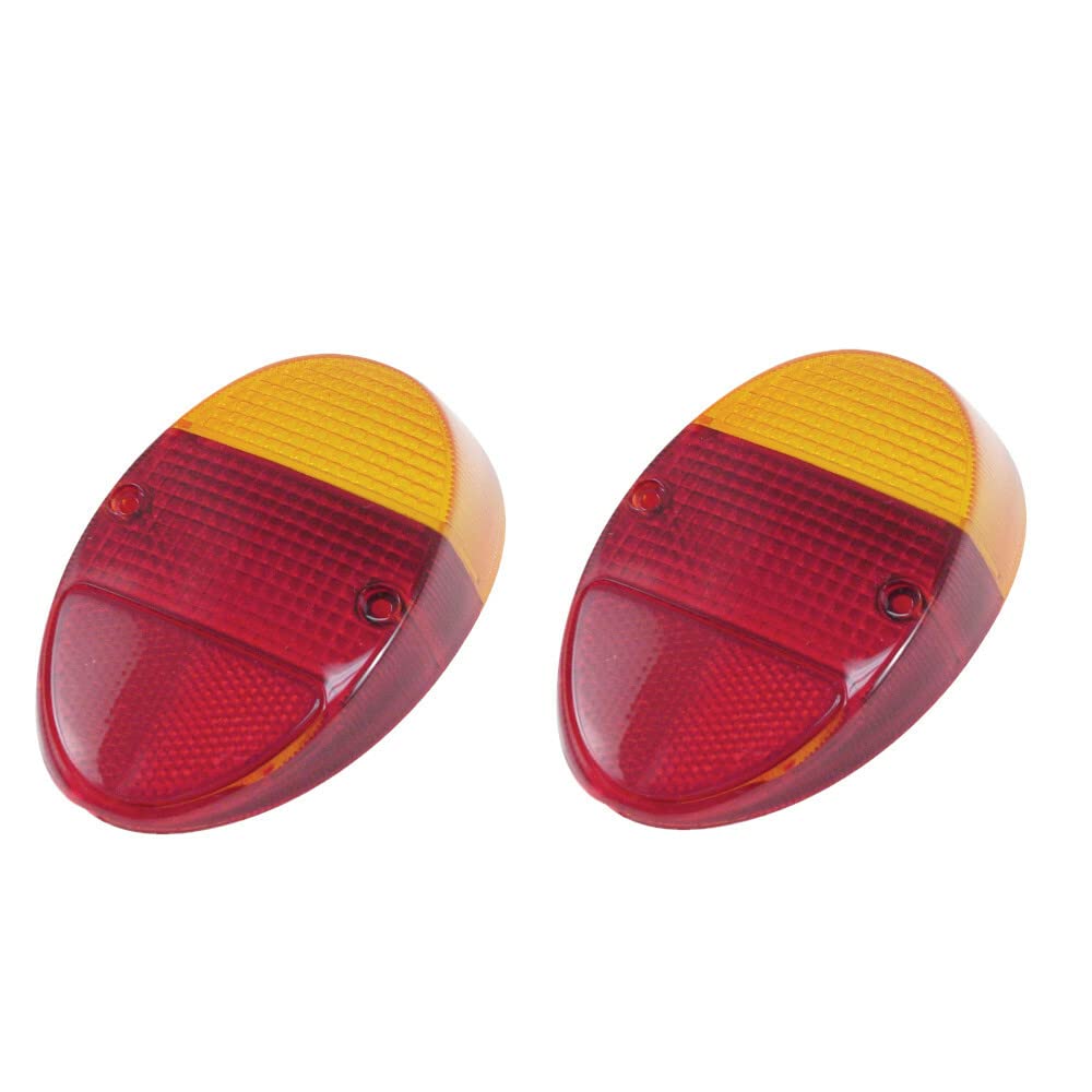 Red Tail Light Lenses (Pair) For VW Type-1 Beetle/Bug 1962-1967 - OEM 111 945 241D Replacement
