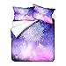 Sticker Superb. Pojedyncza poszewka na kołdrę zestaw dziewczęcy łapacz snów 3D galaktyka kwiat motyl pióro gwiaździste niebo niebieski fioletowy zestaw pościeli z mikrofibry poszewka na kołdrę i poszewka na poduszkę (różowy fioletowy, 3 szt. 200 x 200 cm)