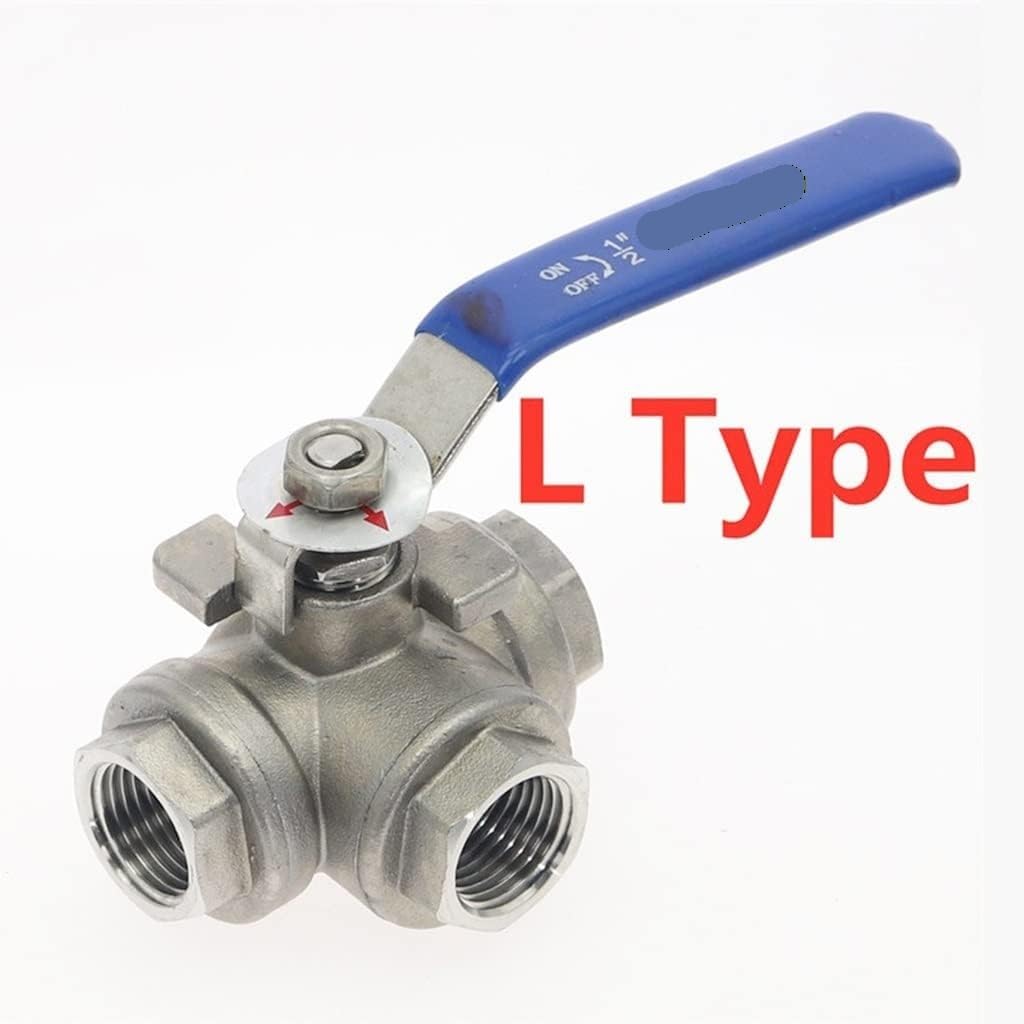 Trójdrożny zawór kulowy ze stali nierdzewnej 304, kompatybilny z gwintem żeńskim BSP 1/4'' do 1'' do instalacji hydraulicznych i hydraulicznych, 1 szt.(Dn50 T Type)