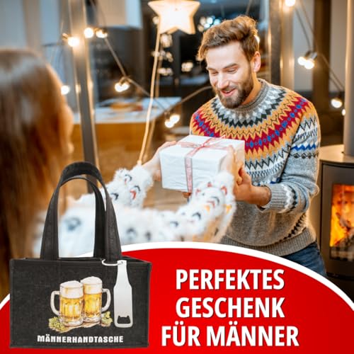 wortek Männerhandtasche, Bier Geschenke für Männer, Lustige Geschenke für Männer, Männergeschenke, Geburtstagsgeschenk für Männer, Bier Geschenke für Männer, Geschenk Mann, Flaschentasche