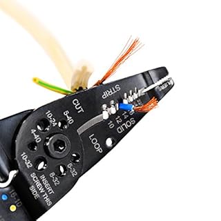 S&R Pinza Spelafili Crimpatrice Professionale 21 cm per Cavi Coassiali/Pinza Elettricista multifunzione: Taglio - Strippaggio - Crimpatura