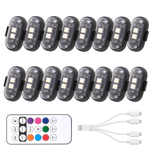Luces LED inalámbricas anticolisión impermeables de 8 colores para camiones y avión
