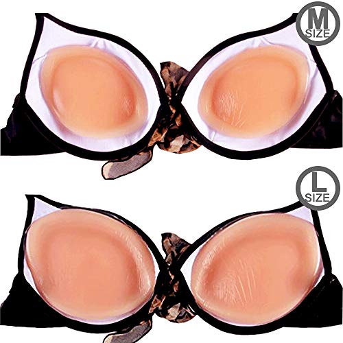 Women Thick Silicone Bra Pads Inserts Breast Enhancer Chest Padding Bust Push up Pds for B-C Cup, Skin L