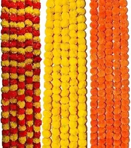 Artificial Flowers Toran, Garland, and Latkan for Home Decorations,Diwali Pooja,Durga Pooja, Birthday and Marriage, Party Decoration (Pack of 15 Strings, Size 5 Feet String)