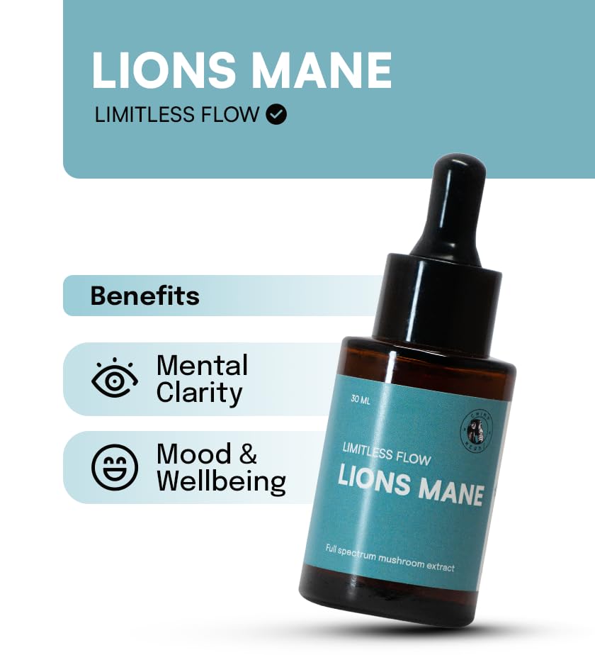 Chimp x Herbs Lion's Mane Premium Mushroom Liquid Extract | Natural & Herbal Supplement, Brain Booster Drops for Focus, Clarity & Mood Enhancement | 100% Vegan, Organic, Non-GMO & Cruelty Free | 10ml - Image 3 thumbnail
