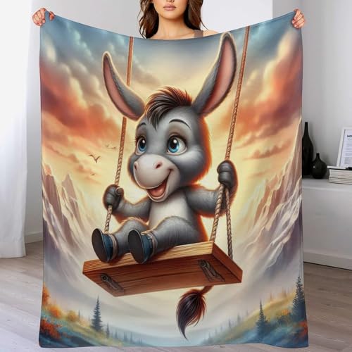 Couverture polaire âne mignon pour protéger votre canapé des saletés - 2
