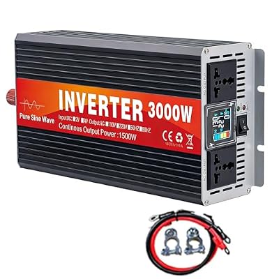 YXINHONGYUE 60V to 220V, 3000 Watt Pure Sine Wave Inverter DC 12V -72V Input AC Output 110V 120V/220V 230V Portable Split Phase Inverter Charger for RV, Solar Power Systems,72v to 110v 60hz