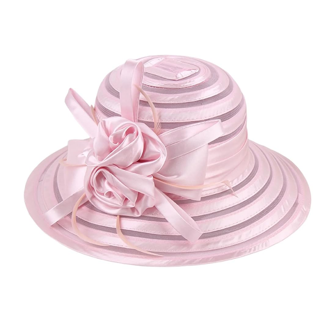 Yeuyyben Cappello estivo da donna in rete parasole da spiaggia con visiera, cappello da sposa
