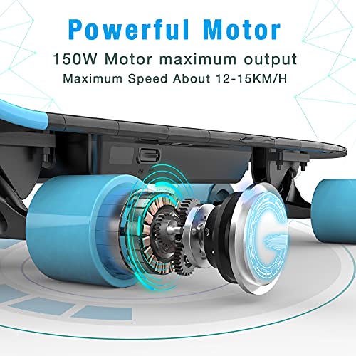 HITWAY elektrisch skateboard met afstandsbediening, 150 W motor max. Snelheid 15 km/u, zelfbalancerend e-longboard… - Afbeelding 4