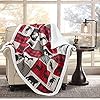 Virah Bella Quilted Lodge Life Rustic Sherpa Throw Blanket for Couch 50 x 60 Lightweight Throw Quilt