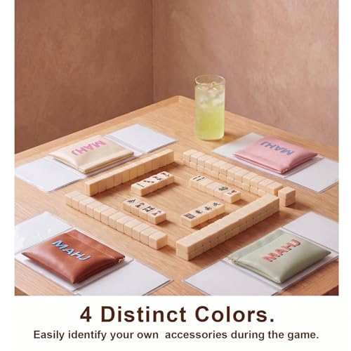 Juego de 4 bolsas para dados Mahjong impermeables miniatura 6