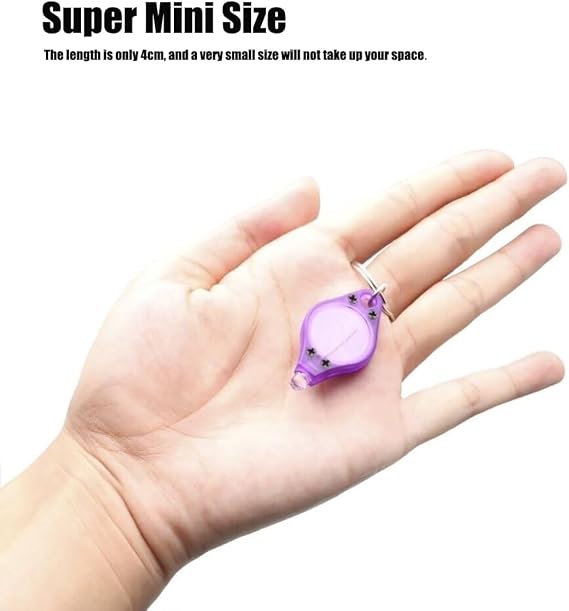 Pocketman Mini Keyring Light 395UV Torch Small Torch Kit Black Light Torch with Keychain (10 Pieces)