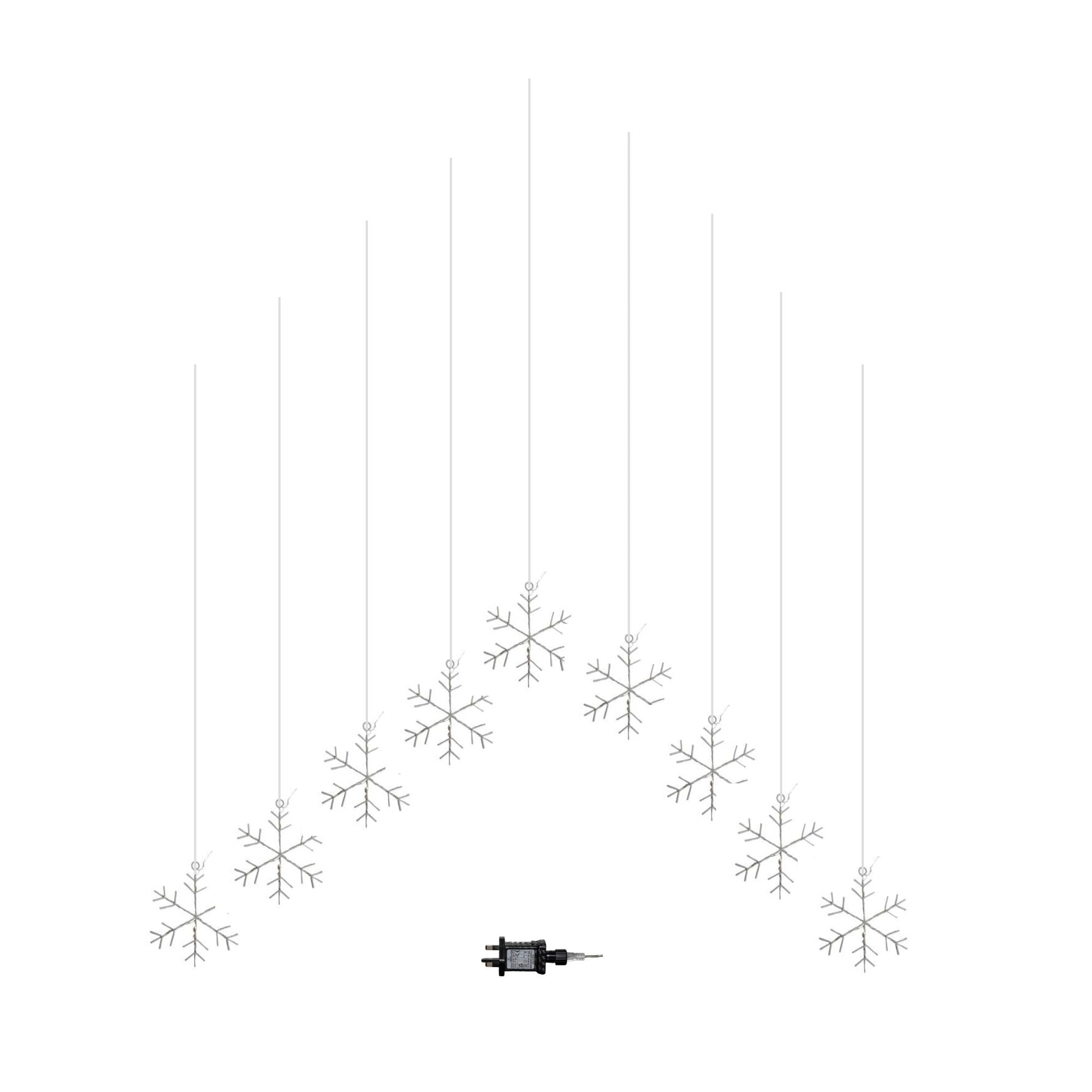 Samuel Alexander Warm White 1.2M X 1.2M Flexibrights Christmas Snowflake Curtain Lights With 267 Leds