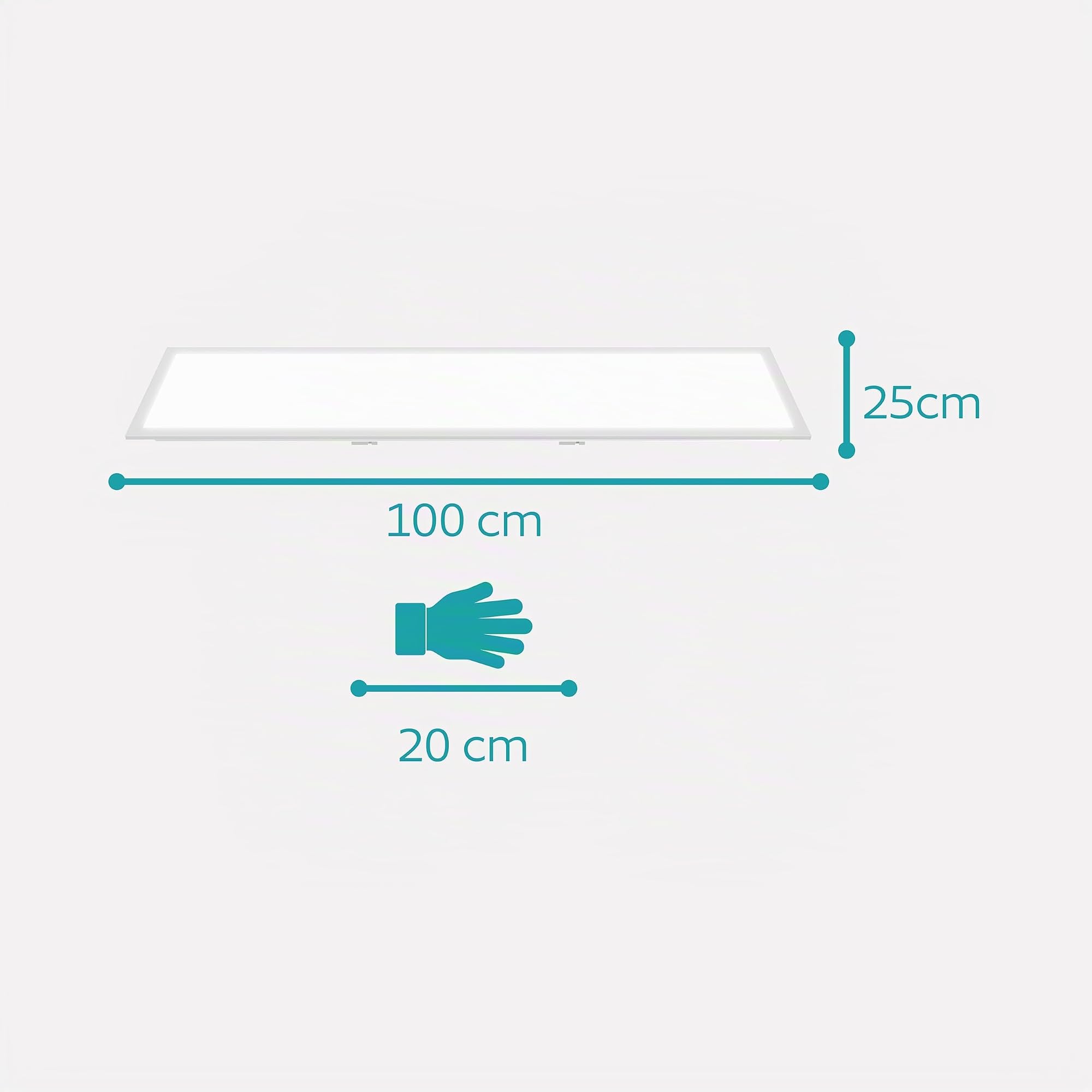 EGLO Bottazzo Lámpara de techo LED, con mando a distancia, panel ultraplano | luz trasera, oficina, atenuable, metal y plástico en blanco, RGB, blanco cálido-blanco frío, 100 x 25 cm