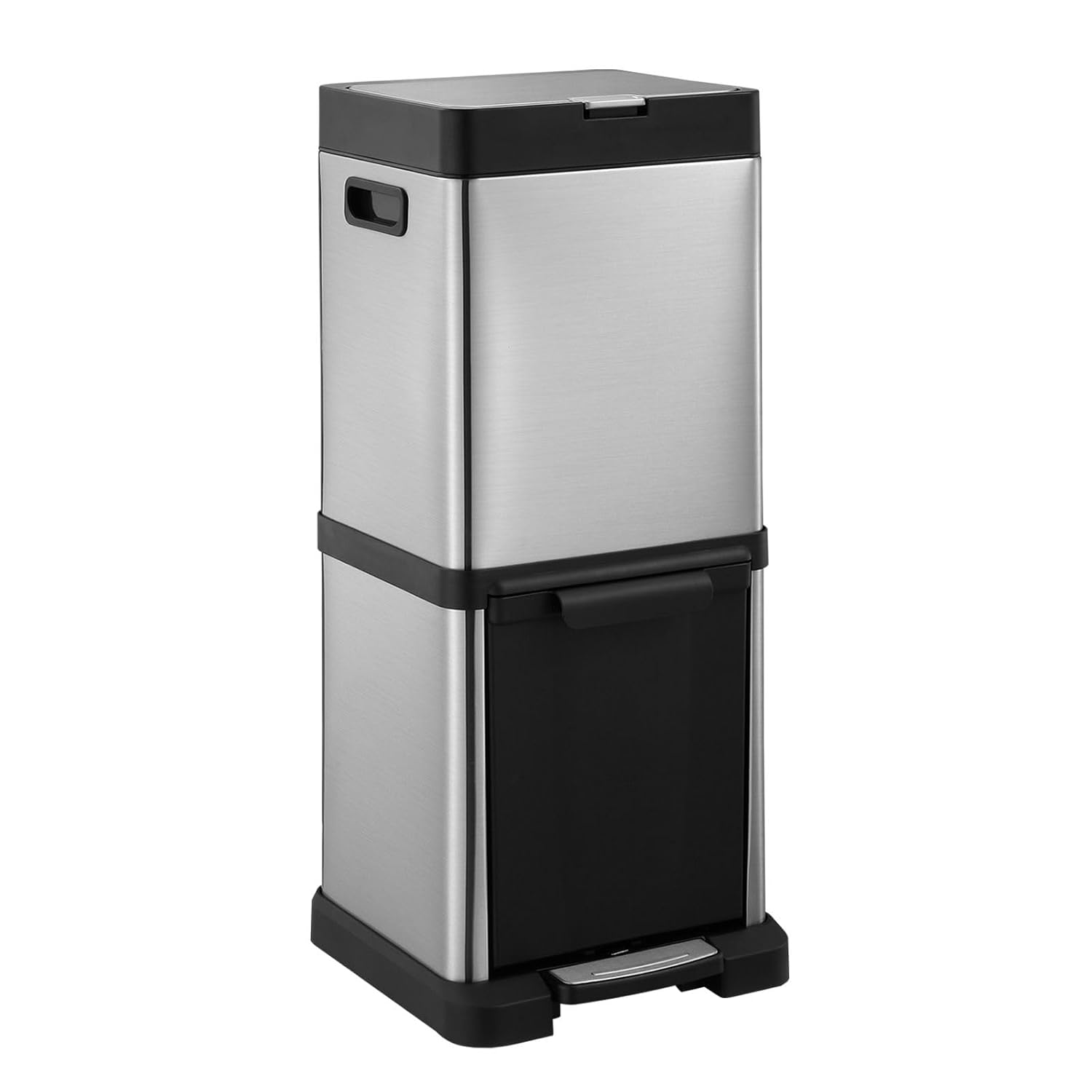 40L Pedal Rubbish Bin Dual Compartment Garbage Bin Recycle Stainless