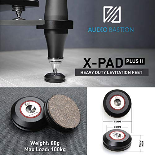 Audio Bastion X-Pad Plus 2 Layers Aluminum Levitation Damper/Speaker Spike Pads/Isolation Stand Foot/Speaker Isolation Pad/Speaker Shock Base Pad Isolation Feet #TOP1