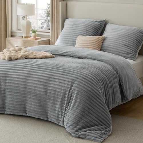 BEDSURE Flanell Bettwäsche 200x200 - Winter Bettbezug mit 2 Kissenbezüge...