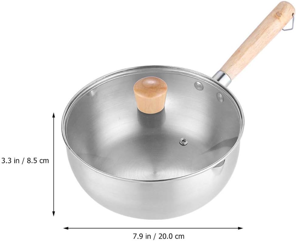 Milk Pot Butter Warmer Stainless Steel Boiler Cooking Saucepan Butter Melting Warmer Nonstick Noodles Milk Soup Pot Kitchen Cookware 20cm